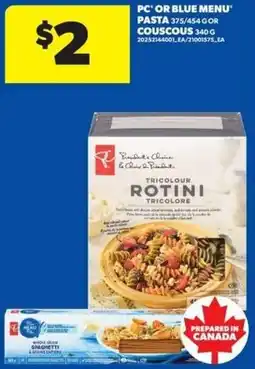 Real Canadian Superstore Pc or blue menu pasta offer