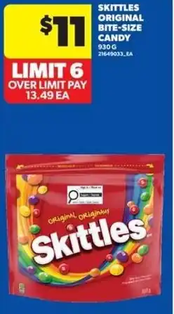 Real Canadian Superstore Skittles original bite-size candy offer