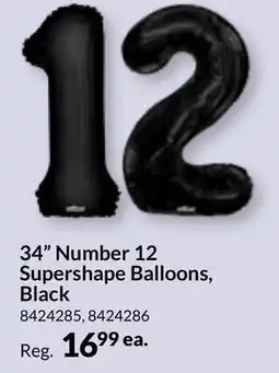Party City 34 Number 12 Supershape Balloons, Black offer