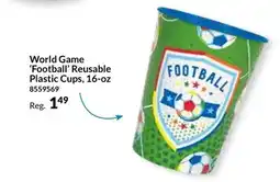 Party City World Game 'Football' Reusable Plastic Cups, 16-oz offer