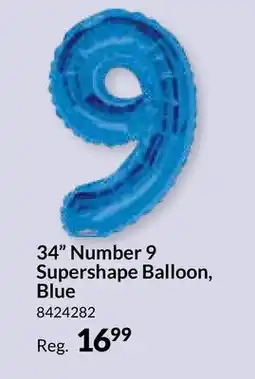 Party City 34 Number 9 Supershape Balloon, Blue offer