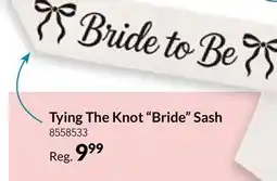 Party City Tying The Knot Bride Sash offer