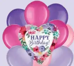 Party City Happy Birthday! Satin Floral Balloon Bouquet, 10-pk offer