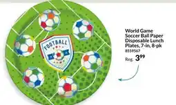 Party City World Game Soccer Ball Paper Disposable Lunch Plates, 7-in, 8-pk offer