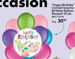 Party City Happy Birthday Cocktail Surprise Birthday Balloon Bouquet 10-pk offer