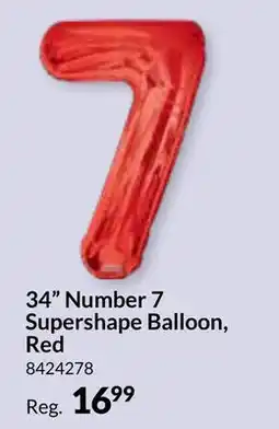 Party City 34 Number 7 Supershape Balloon, Red offer