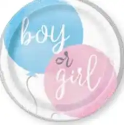 Party City Gender Reveal Dinner Plate, 9-in, 8-ct offer