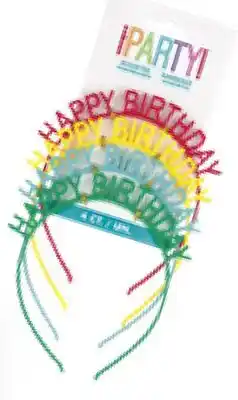 Party City Cheerful 'Happy Birthday' Plastic Headbands 4-pk offer