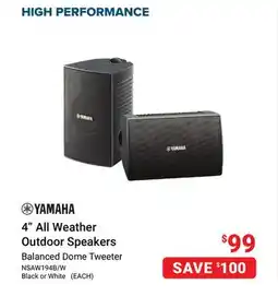 Visions Electronics YAMAHA 4 All Weather Outdoor Speakers offer