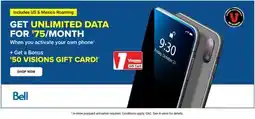 Visions Electronics GET UNLIMITED DATA FOR $75/MONTH offer