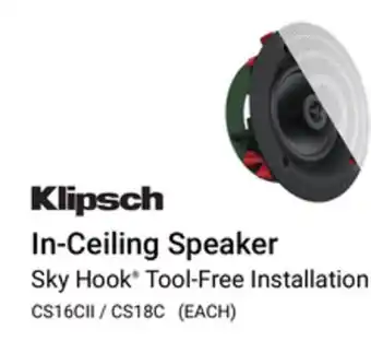 Visions Electronics Klipsch In-Ceiling Speaker 8 offer