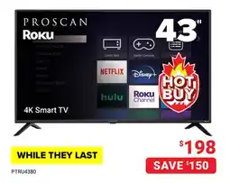 Visions Electronics PROSCAN Roku 43 4K Smart TV offer