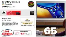 Visions Electronics Sony QD-OLED Google TV X80M2 4K Smart TV offer
