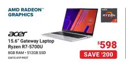 Visions Electronics ACER 15.6 Gateway Laptop Ryzen R7-5700U offer