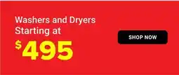 Visions Electronics Washers and Dryers Starting at $495 offer