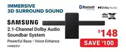 Visions Electronics Samsung 2.1-Channel Dolby Audio Soundbar System offer