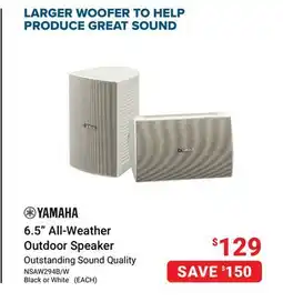 Visions Electronics YAMAHA 6.5 All-Weather Outdoor Speaker offer