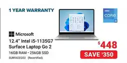 Visions Electronics Microsoft 12.4 Intel i5-1135G7 Surface Laptop Go 2 offer