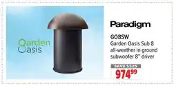 2001 Audio Video Paradigm Garden Oasis Sub 8 all-weather in ground subwoofer 8˝ driver offer