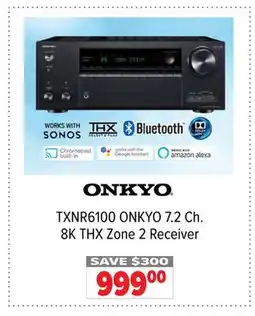 2001 Audio Video ONKYO 7.2 Ch. 8K THX Zone 2 Receiver offer