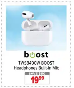 2001 Audio Video TWSB400W BOOST Headphones Built-in Mic offer