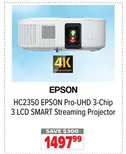2001 Audio Video EPSON Pro-UHD 3-Chip 3 LCD SMART Streaming Projector offer