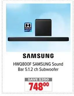 2001 Audio Video HWQ800F SAMSUNG Sound Bar 5.1.2 ch Subwoofer offer