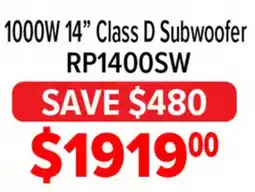 2001 Audio Video RP1400SW Klipsch 1000W 14 Class D Subwoofer offer