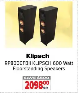 2001 Audio Video RP8000FBII KLIPSCH 600 Watt Floorstanding Speakers offer