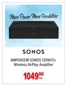 2001 Audio Video AMPG1US1B SONOS 125W/Ch. Wireless AirPlay Amplifier offer