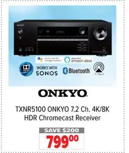 2001 Audio Video TXNR5100 ONKYO 7.2 Ch. 4K/8K HDR Chromecast Receiver offer