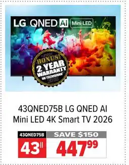 2001 Audio Video LG QNED AI Mini LED 4K Smart TV 2026 offer