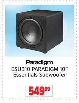 2001 Audio Video ESUB10 PARADIGM 10 Essentials Subwoofer offer