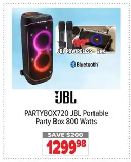 2001 Audio Video JBL Portable Party Box 800 Watts offer