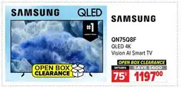 2001 Audio Video SAMSUNG QN75Q8F QLED 4K Vision AI Smart TV offer