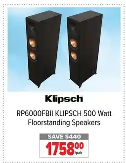 2001 Audio Video KLIPSCH 500 Watt Floorstanding Speakers offer