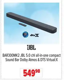 2001 Audio Video BAR300MK2 JBL 5.0 chl all-in-one compact Sound Bar Dolby Atmos & DTS Virtual:X offer