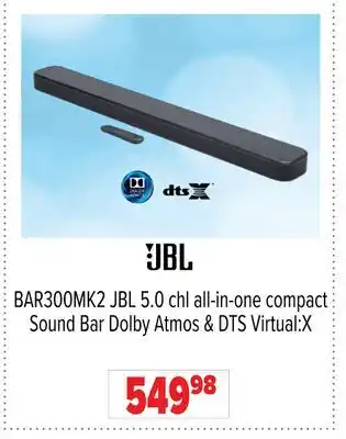 2001 Audio Video BAR300MK2 JBL 5.0 chl all-in-one compact Sound Bar Dolby Atmos & DTS Virtual:X offer