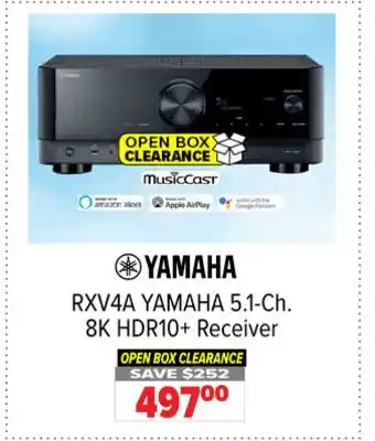 2001 Audio Video RXV4A YAMAHA 5.1-Ch. 8K HDR10+ Receiver offer