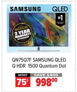 2001 Audio Video QN75Q7F SAMSUNG QLED Q HDR 1500 Quantum Dot, 75 offer