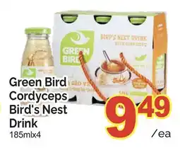 T&T Supermarket GREEN BIRD CORDYCEPS BIRD'S NEST DRINK, 185mlx4 offer
