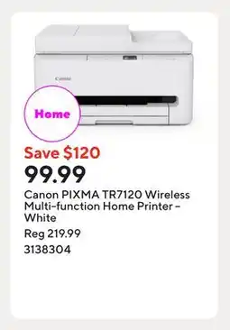 Staples Canon PIXMA TR7120 Wireless Multi-function Home Printer – White offer