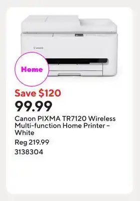 Staples Canon PIXMA TR7120 Wireless Multi-function Home Printer – White offer