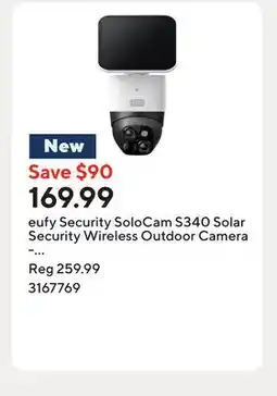 Staples eufy Security SoloCam S340 Solar Security Wireless Outdoor Camera - White offer