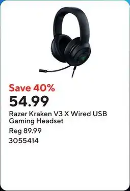 Staples Razer Kraken V3 X Wired USB Gaming Headset offer