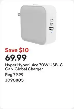 Staples Hyper HyperJuice 70W USB-C GaN Global Charger offer