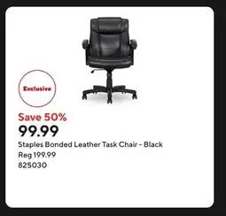 Staples Staples Bonded Leather Task Chair - Black offer