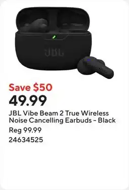 Staples JBL Vibe Beam 2 True Wireless Noise Cancelling Earbuds - Black offer
