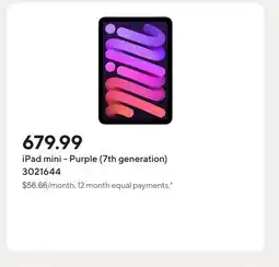 Staples iPad mini - Purple (7th generation) offer