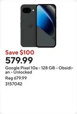Staples Google Pixel 10a - 128 GB - Obsidian - Unlocked offer